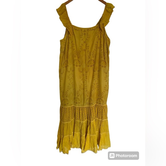 Mustard color maxi dress from anthropology size 24 - Picture 4 of 6